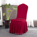 Reador por atacado Polyster Ruffle Stretch Spandex Chair com rodapé para festa de banquete ou casamento